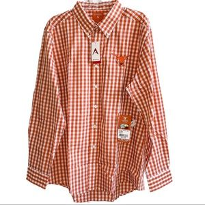 ANTIGUA Texas Longhorns Gingham Shirt Burnt Orange